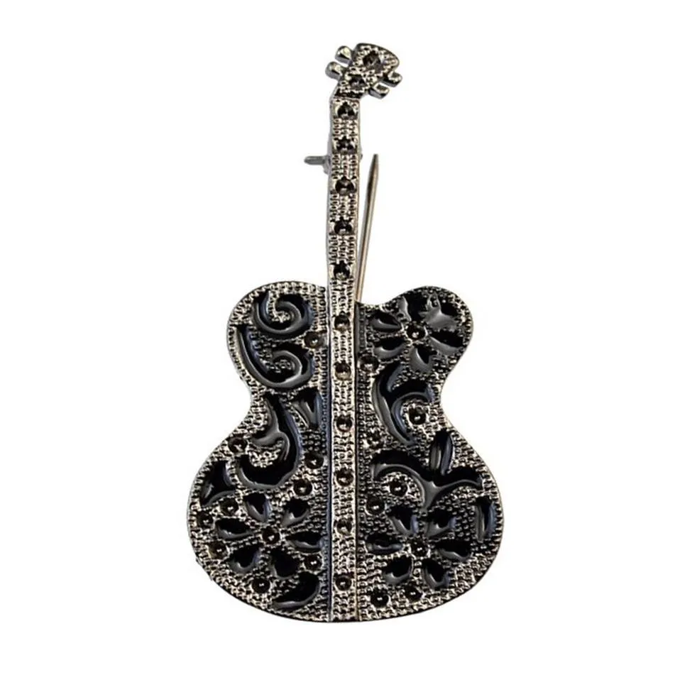 Broches de mode entiers Brooch Guitar Man Brooch Musical Instrument Brooches Corsage Robe Gift Accessory Unisexe Brooch161F