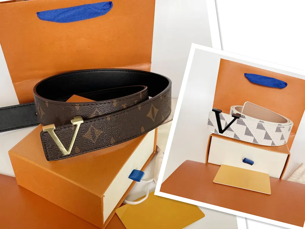 Cinturón de diseñador Hebilla de moda Cinturón de cuero genuino Ancho 4.0 cm 20 Estilos Alta calidad con caja Diseñador hombres mujeres cinturones para hombre Alta calidad