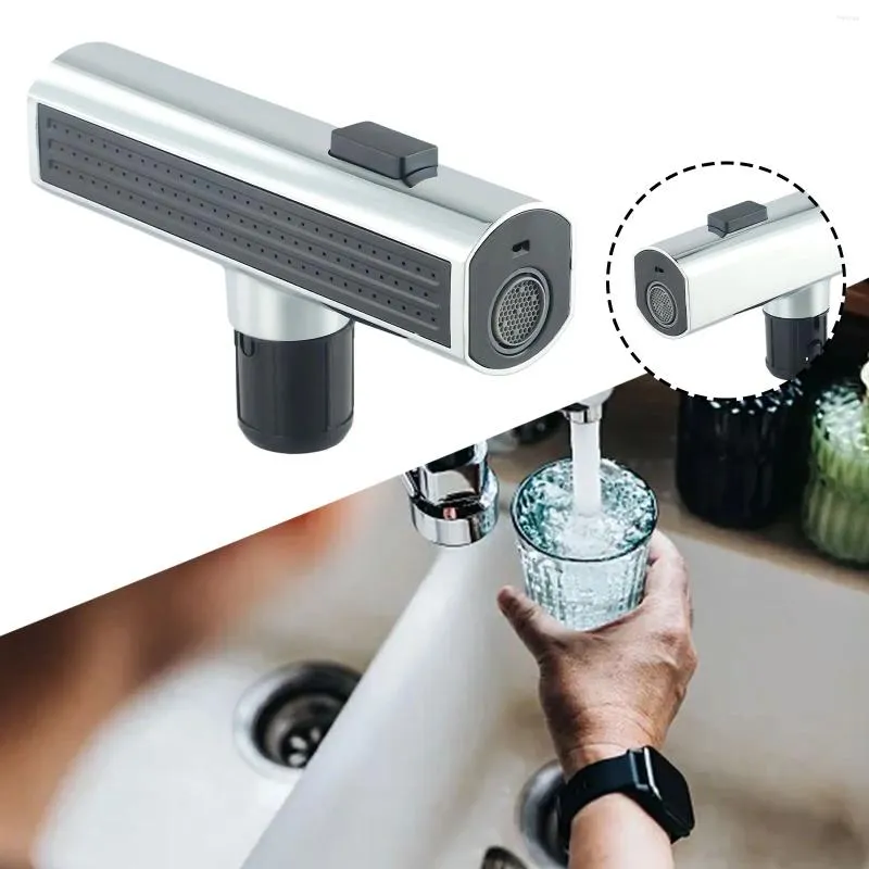 Badrumsvaskar kranar 1 st 3-i-1 utdragning av kran universal roterande förlängningsvattenfall utlopp anti-slask gemensamt hushållskök delar