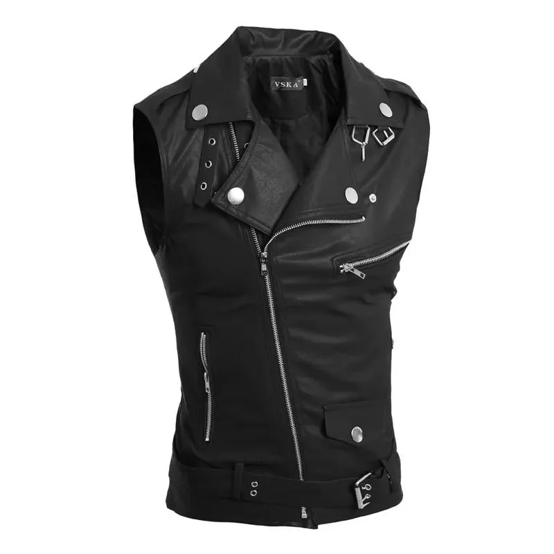 Jackets Coldker Casual Pu Men Vest Waistcoat Winter Jacket Turndown Vests Thicken Warm Coat Sleeveless Leather Clothes Male Clothing Xx