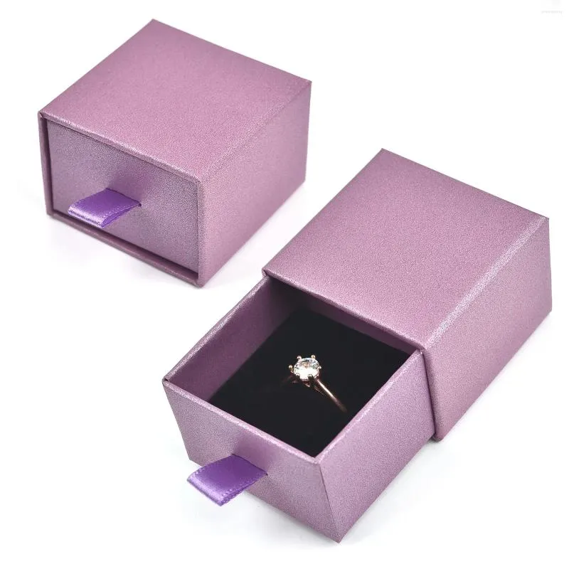 Jewelry Pouches 5X5X3cm Portable Pull-Out Ring Storage Box Display For Necklace Earrring Proposal Wedding Accessories