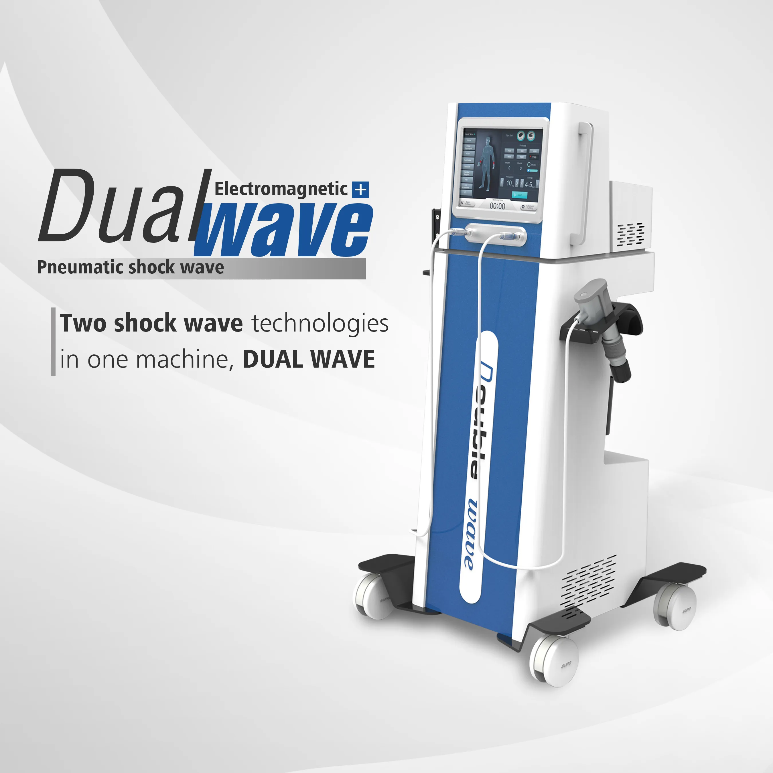 Upgraded Vertical Dual Wave Shockwave Therapy for Pain Relief Muscle Fatigue Remove Extracorporeal Electromagnetic Pneumatic Shockwave Equipment