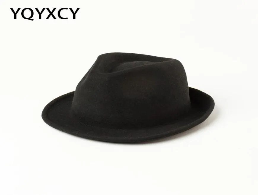 Chapéu fedora de lã outono inverno chapéus para mulheres unissex flangeing moda jazz boné chapéus de feltro topo vintage senhoras vermelho black7842160