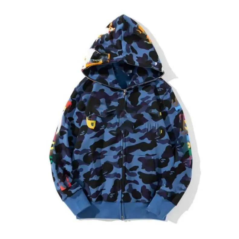 Hoodies de créateurs pour hommes zipper les vestes de requin lâche manches longues manteaux camouflage veste de haute qualité imprime