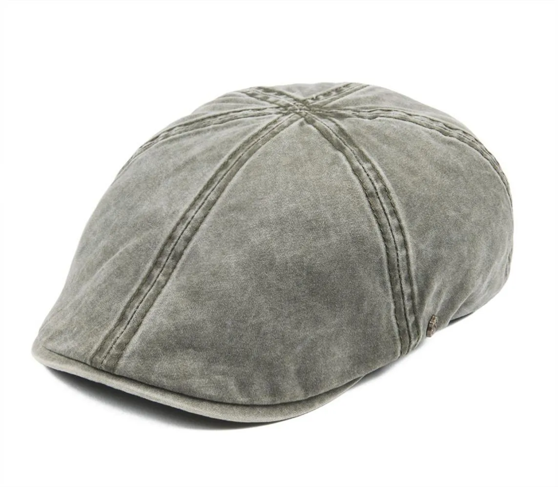 Voboom Washed Cotton Flat Cap Men Newsboy Caps Cabbie Hat Mężczyzna Ivy Flat Hat Lekki kierowca Gatsby Beret Boina 1578406879