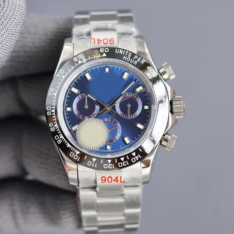 Heren designer zilvergrijze wijzerplaat 40 mm herenhorloge krasbestendig blauw kristal roestvrij staal 904L bar tijdmarkering lichtgevende automatische mechanische horlogefabriek