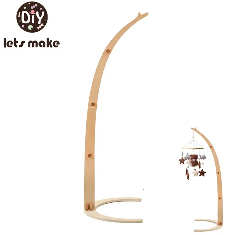 Let's Make Holz Baby Mobile Krippe Bodenständer Hängende Bettglocke Spielzeughalterung Spieluhr Bettglockenhalter Für Kleinkinderbett Spielzeug Geschenk 231225