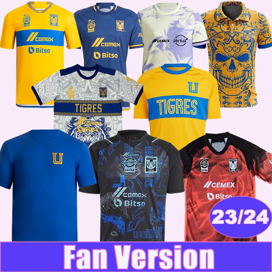 2023 24 Tigres de la UANL voetbalshirts GIGNAC LOPEZ D. REYES PIZARRO AQUINO L. QUINONES THAUVIN Home Away 3e speciale herdenkingsvoetbalshirts