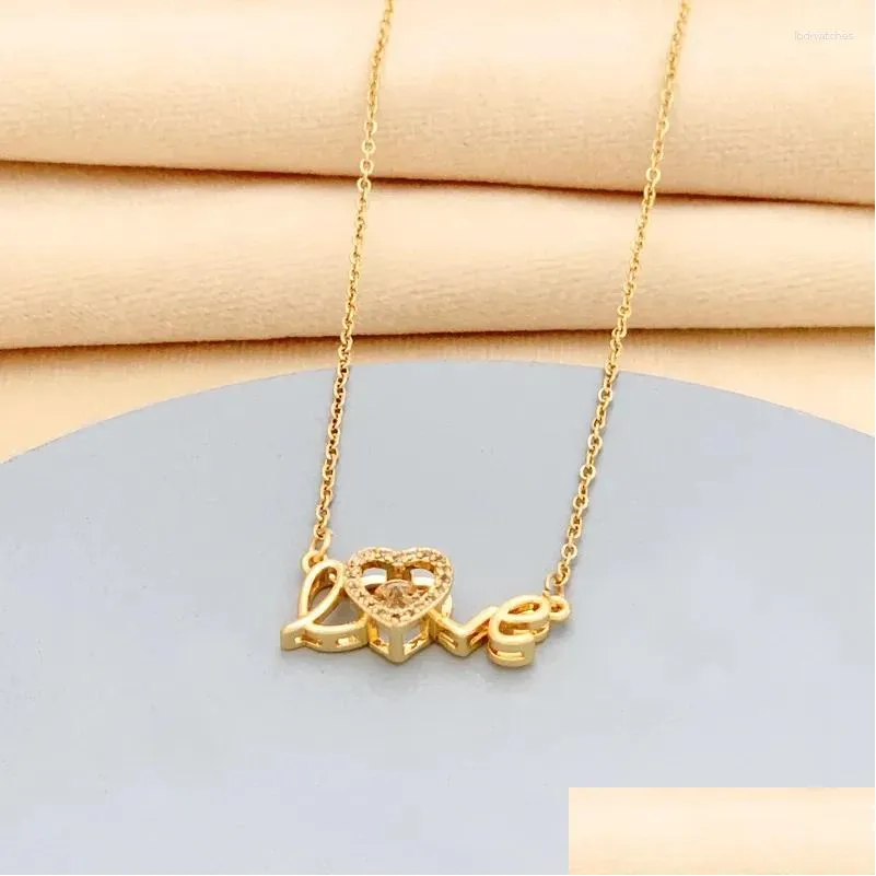 Pendant Necklaces Cute Romantic Beating Heart Love Women Necklace Female Sweet Jewelry Ladies Stainless Steel Neck Chain Drop Delivery Otyp3