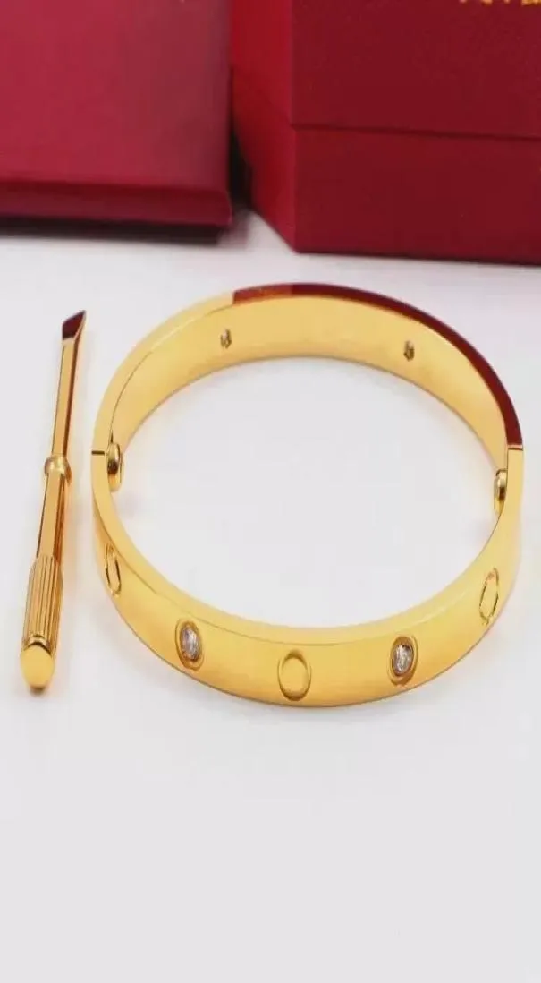 Bijoux de créateur bracelet en acier titanium couples de mode de mode de mode rose en or de grâces bracelet cz tailles 16194868782
