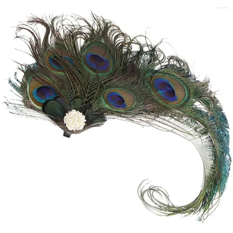 Bandanas Peacock Hair Clip Halloween Fascinators For Women Tea Hat Dress Hoeden 1920 Flapper Accessories Party Decorations