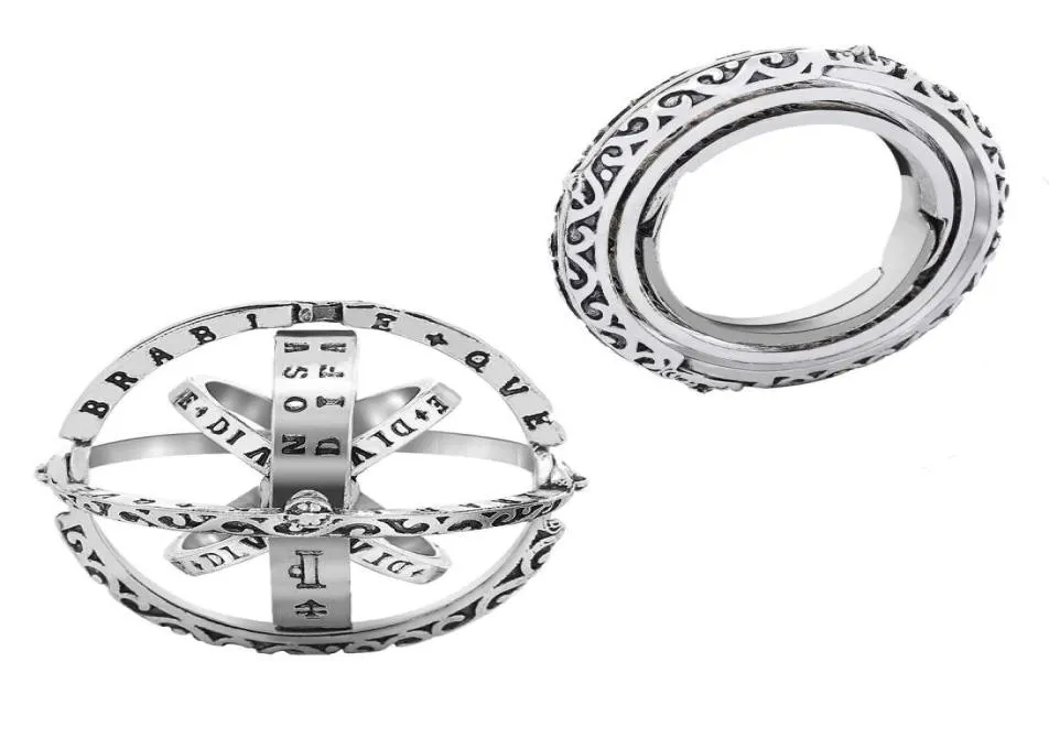Bague en acier inoxydable femmes hommes amoureux alliage bagues cadeaux nouveau collier porte-anneau pendentif boule astronomique anneaux53214101488545