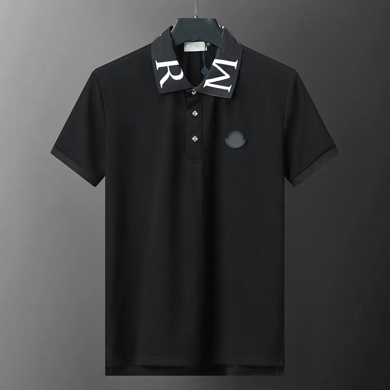 Herrpolos tees casual lapel korta ärmar randiga topp broderi dekoration designer t-shirt avancerad mode polos t skjortor