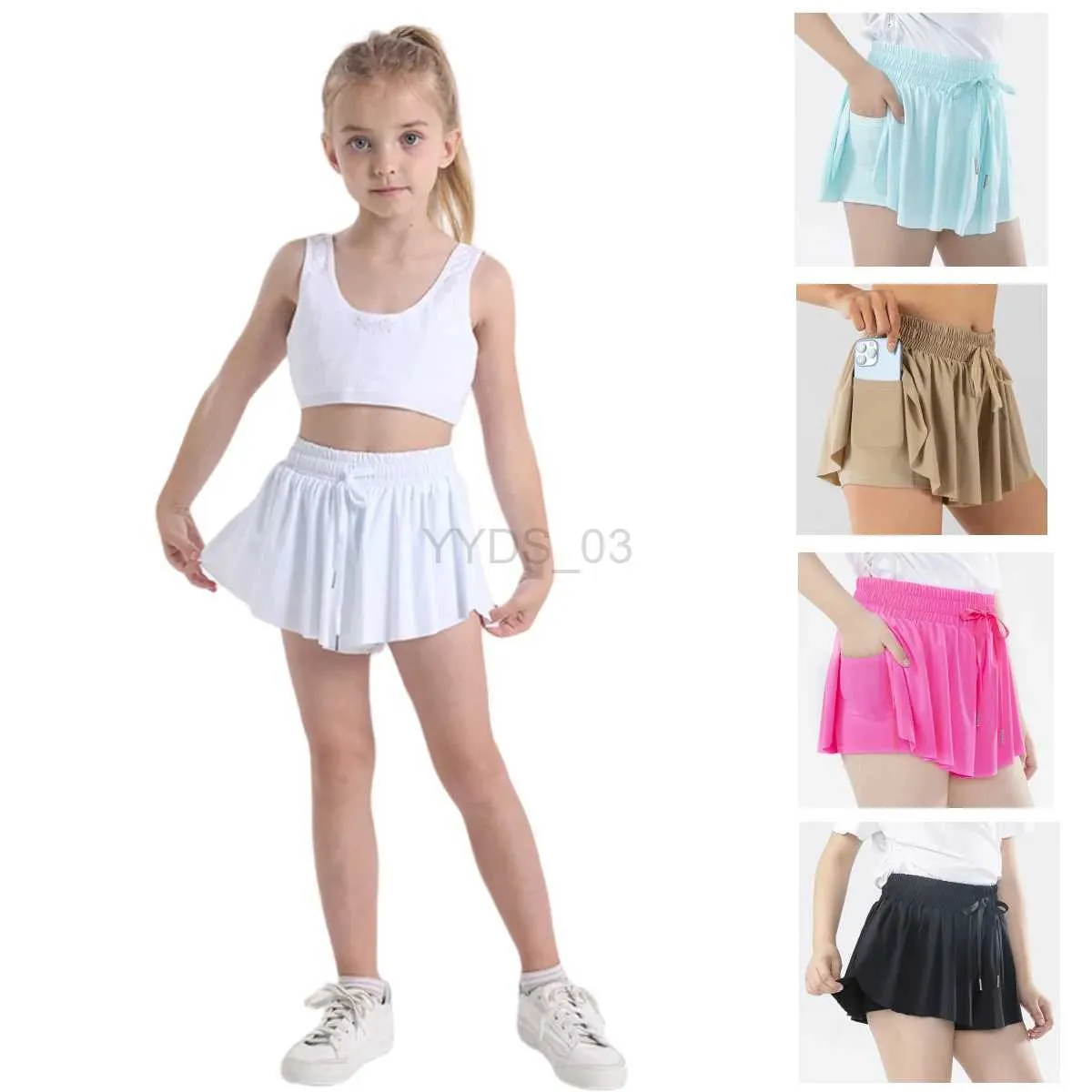 Skirts Children Shorts Girls Flowy Butterfly Shorts Athletic 2 In 1 Running  Skirts Short Cheer Tennis Dance Preppy Kids Clothes 5 12Yzln231225 From  Yyds_03, $27.21