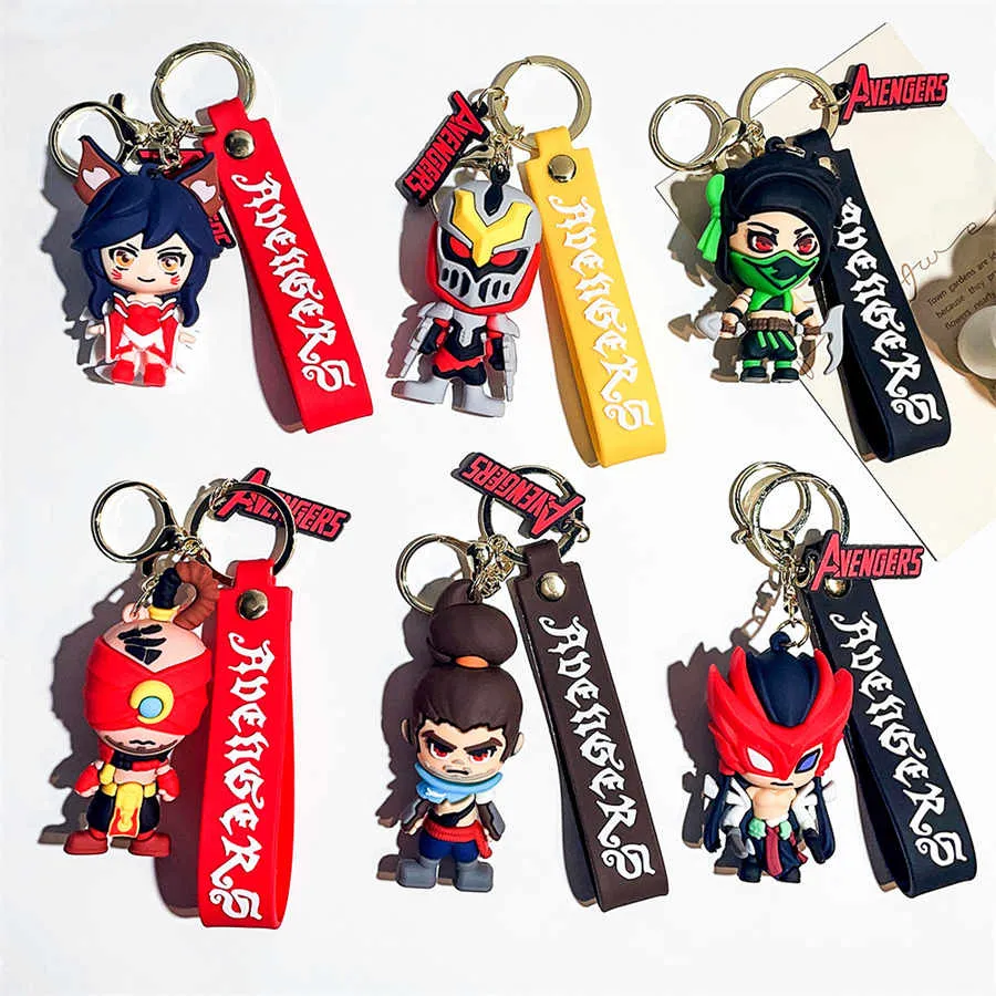 Anime Cartoon League of Legends Role Doll Keychains Teen Gift Backpack Ornament Doll Pendant Keychain