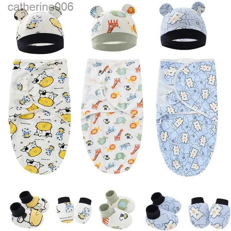 Sleeping Bags Baby Swaddling 0-6 Months Baby Sleeping Bag Newborn Envelope Cocoon Wrap Swaddle Soft Infant Sleep Blanket Baby Foot CoverL231225