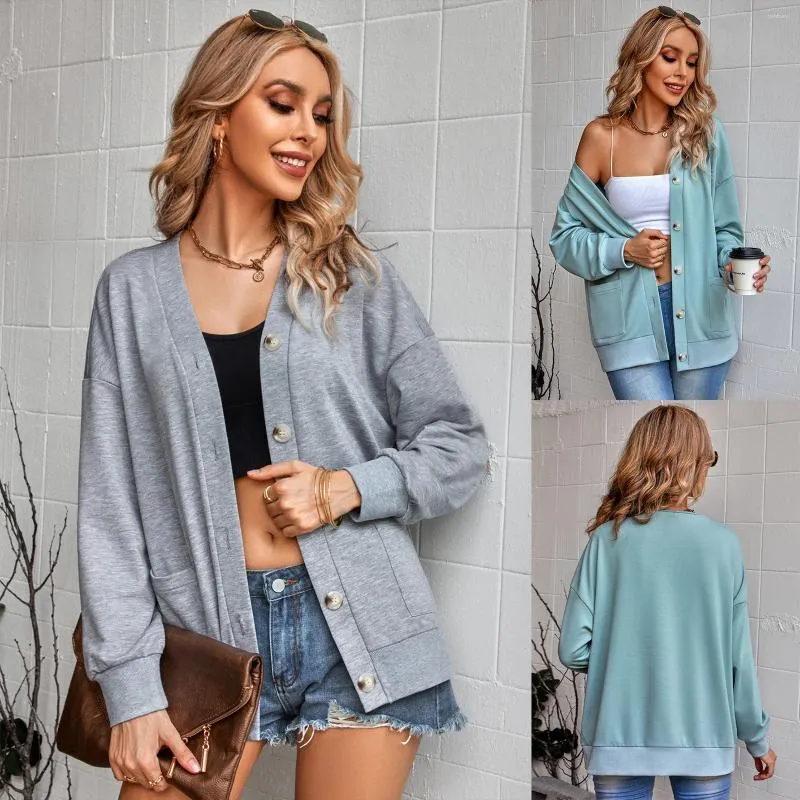 Women's Blouses Wear Autumn And Winter 2023 Fashion Casual Cardigan Collarless Shirt Top