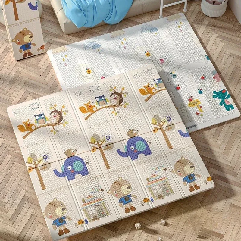 Tapis de jeu de dessin animé pliable tapis pour enfants Puzzle tapis pour bébé imperméable à l'eau éducation précoce Gym bébé XPE tapis rampant tapis de développement 231225