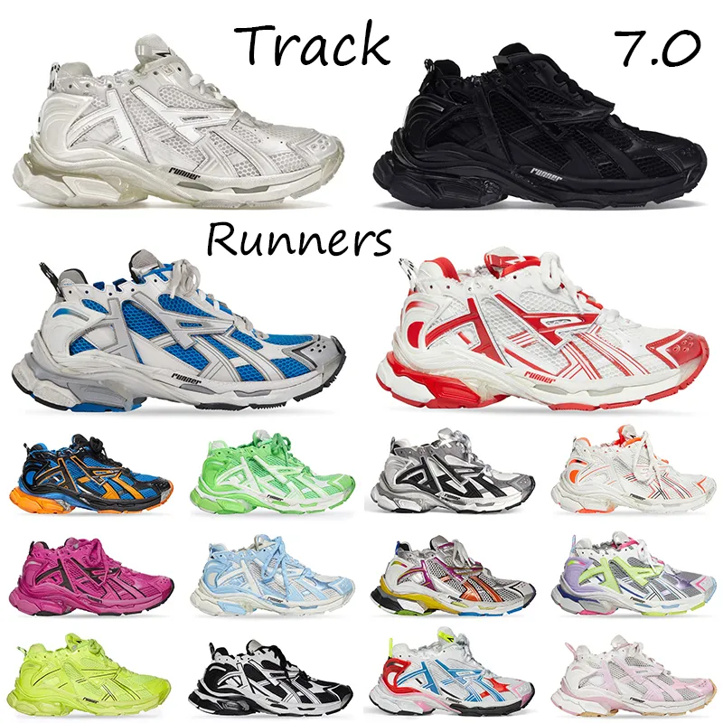 Track Runners 7.0 Designer Casual Shoes White Black White Red Blue Pink Mesh Nylon Tracks 7 Runner Platform Oversized Sneakers Women Mens Brand Trainers Tess s.Gomma