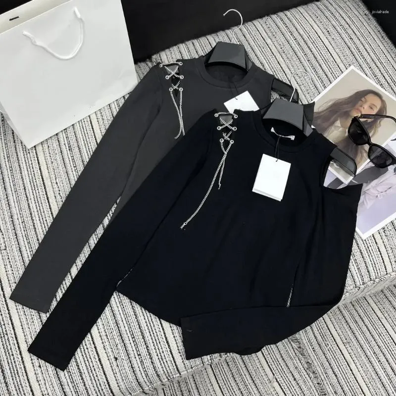 Womens T Shirts 2023 Autumn Winter Solid Color Sexy Off Shoulder