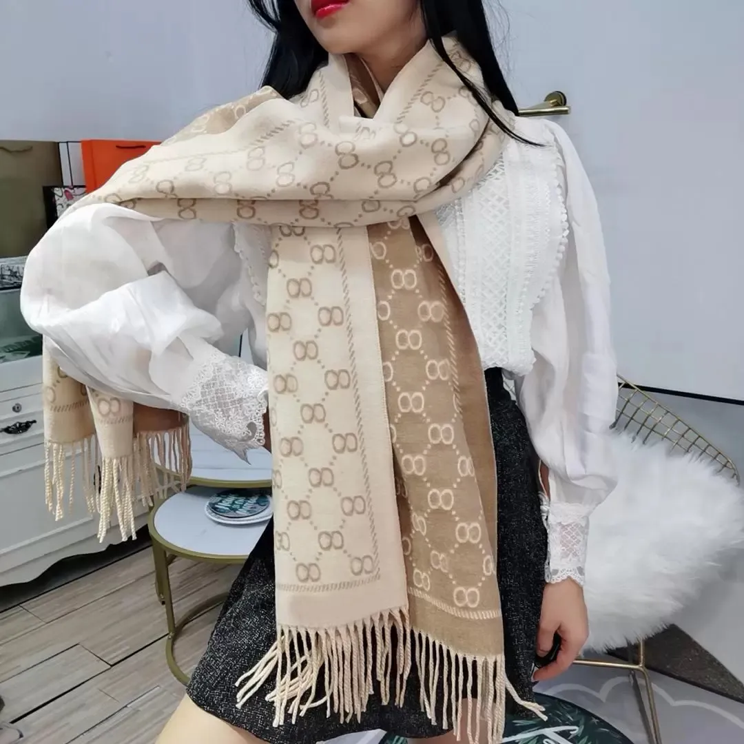 Womens Winter Warm Wool Scarf Printed Plaid Letter Design Cashmere Feel Fashionable Shawl Wrap For Fall And 2024 Winter From Obobob 14.21 DHgate.Com