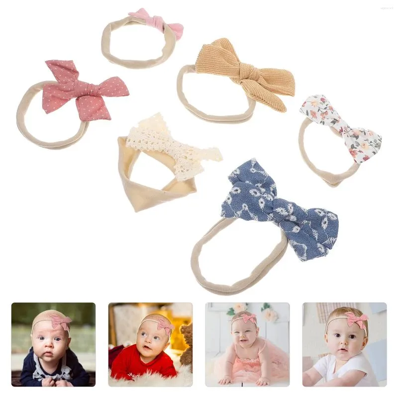 Bandanas 6 Pcs Baby Girl Bow Headband Headbands Toddler Accessories For Hair Girls Bows 2 Year Old