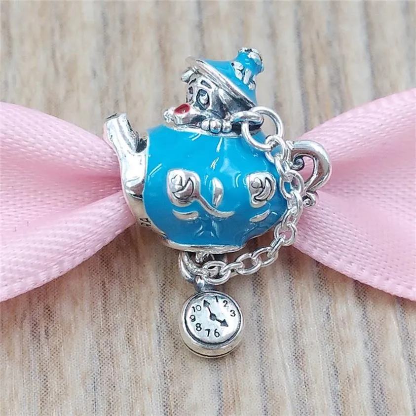 925 Srebrna biżuteria Making Kit łańcuch męski Naszyjnik Disny Alic in Wonderland Party Teapot Boho Bracelets FO310O