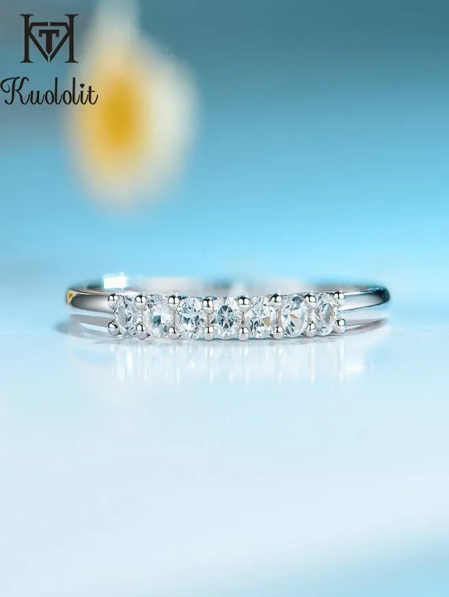 Kuololit Ring mit 100 natürlichen Moissanit-Topas-Edelsteinen für Damen, massives 925er-Sterlingsilber, Ehering, Geschenke, edler Schmuck 6940729