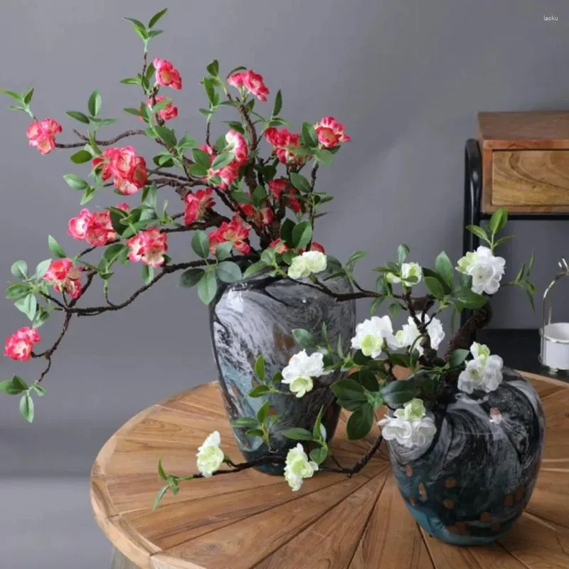 Decorative Flowers Artificial Flower Silk Peach Blossom Branch Plum Cherry Wedding Arrangement Accessories For Room Home Christmas Decor