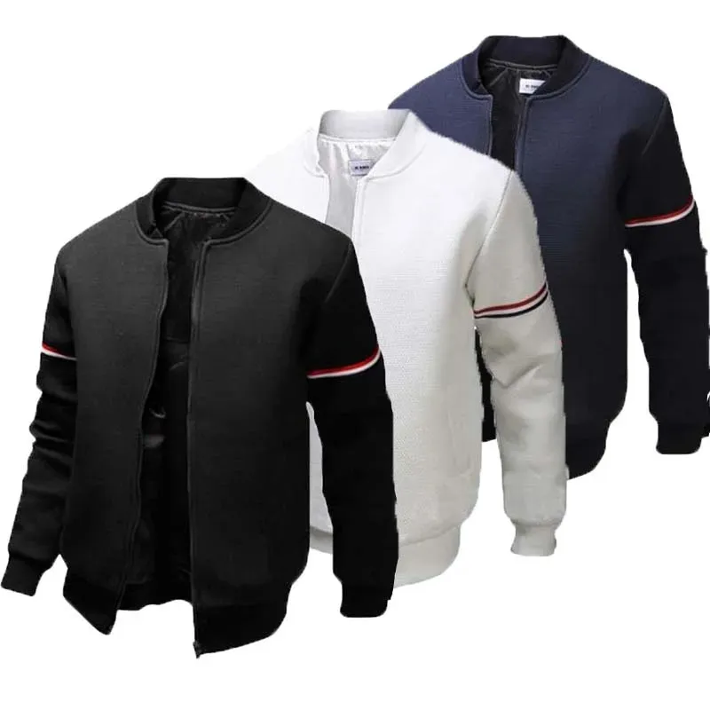 Jaqueta masculina diariamente o outono de inverno de windbreak pingbing stand collar ajuste regular jackets de manga longa de manga longa uniforme de beisebol 4xl 231222