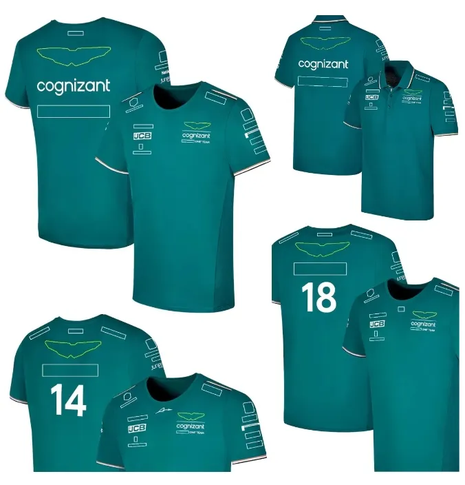 F1 2024 OFFICIAL TEAM DRIVER T-shirt Formel 1 Racing Polo Shirt Kort ärm Samma fans Summer Fashion Green Jersey T-shirt Custom