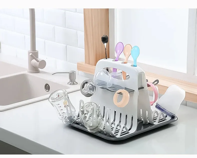 Kit Complet Nettoyage Biberons Portable - Mallette Voyage Bébé Avec Brosses Et Séchoir