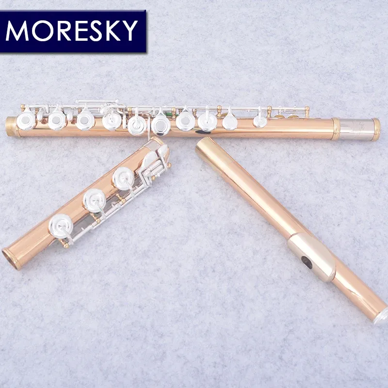 Moresky 17 Open Holes C Key Flute Cupronickel Silver Plated Golden Professional MFL-812