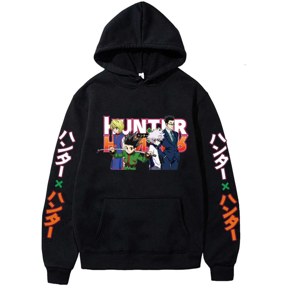 X Hunter Hoodies Hoodies Anime Hoodie مطبوعة من ملابس الشارع الشارع ذي الملابس المتضخمة سترة ملابس شائكة الرجال نساء