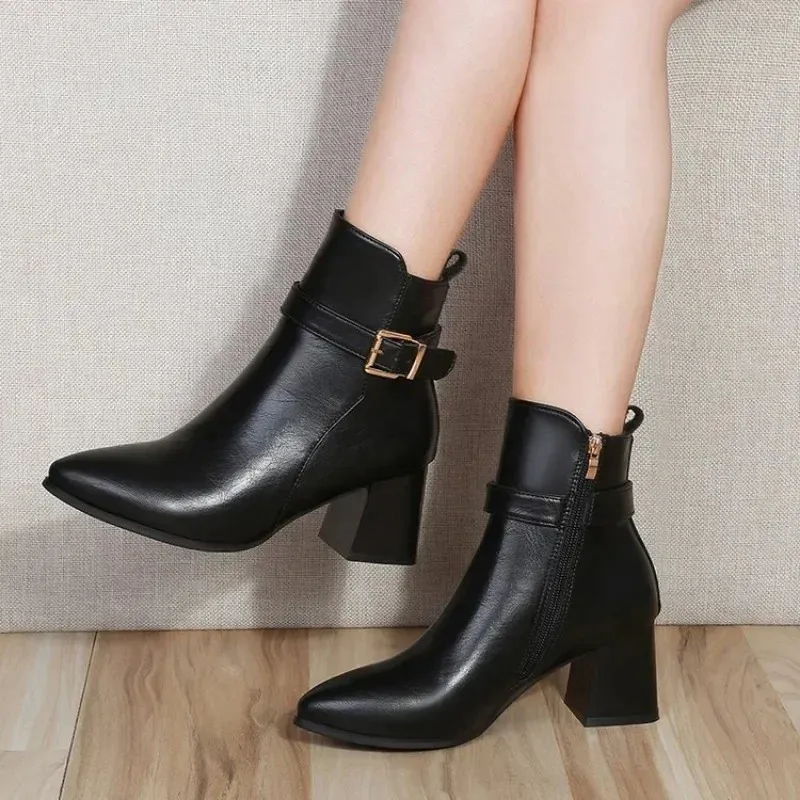 2024 Fashion Autumn Women Solid Color Ankle Boots Large Size Woman's Casual Shoes Casual Female Boot Botas Mujer 231225