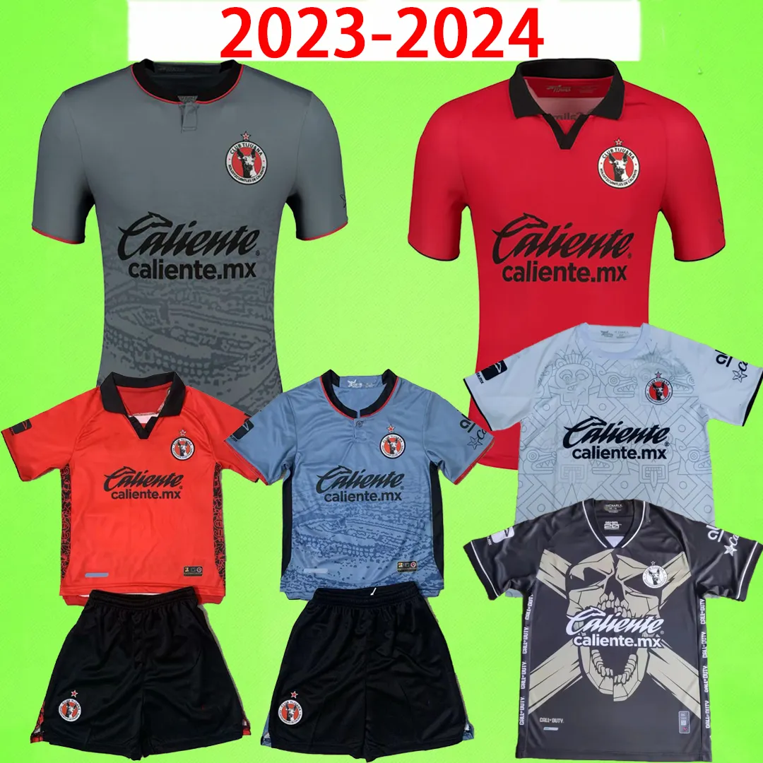 23 24 Club Tijuana Soccer Jerseys Kids Kit Men sätter målvakt A. Martinez L. Cavallini K. Castaneda L. Rodriguez C. Rivera GK Football Shirts Boys 2023 2024 Special Edition