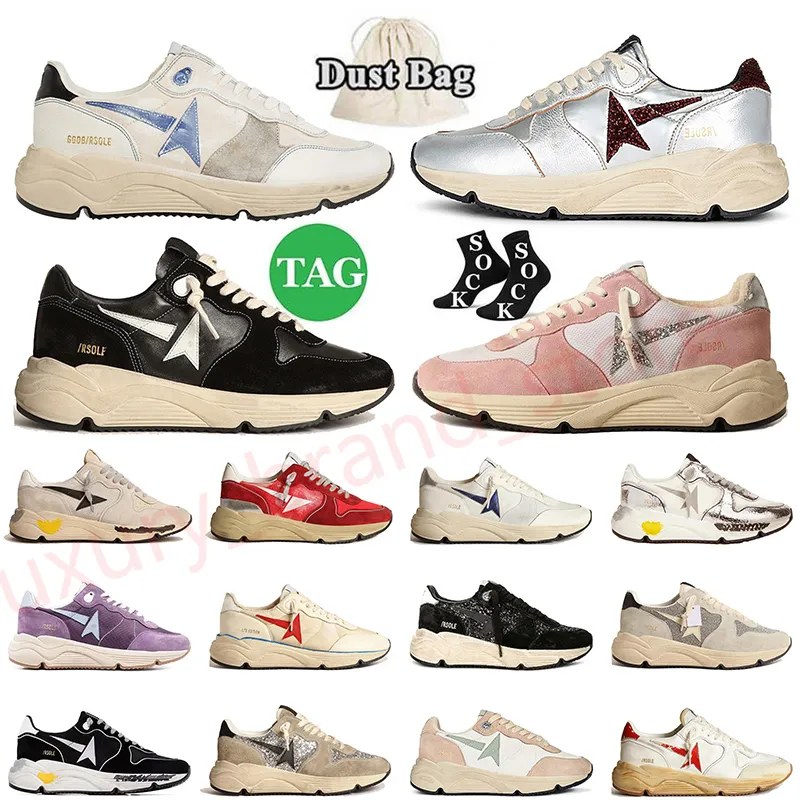 Designer Golden Running Sole Casual Shoes Women Men GoldenStar New Release Paris Italy Brand Sequin Classic Famous Do Old Dirty äkta lädersneakers