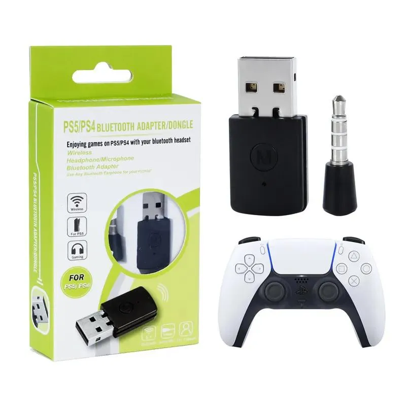 Адаптеры Адаптеры Ps5 Bluetooth 4.0 Беспроводной USB-адаптер-приемник для контроллера P5 Геймпад Bluetooth-гарнитуры Совместимые PS4 с Microp