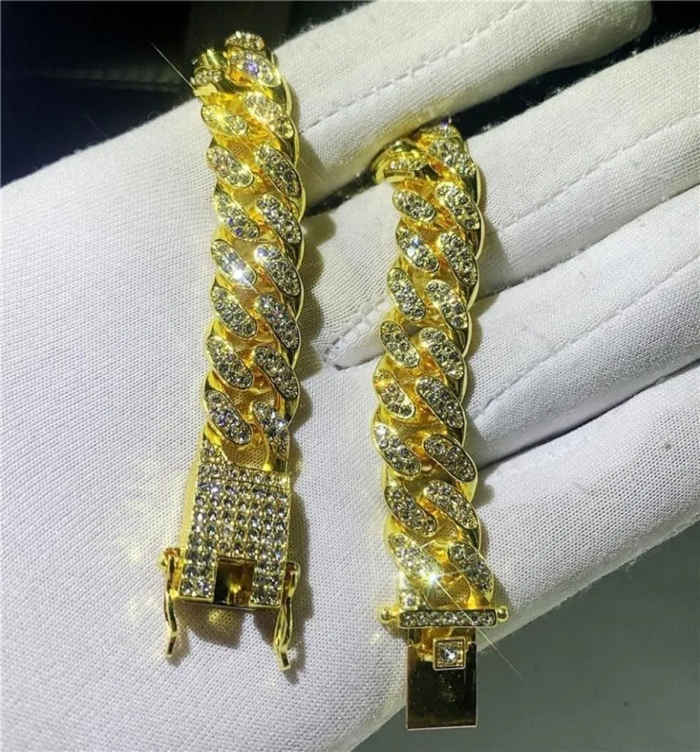 Tennis Fashionable Iced Out Fashion Bracelets High Gold Cuban Link Chain Miami Bracelet Hip Hop Jewelry 125 T27623727