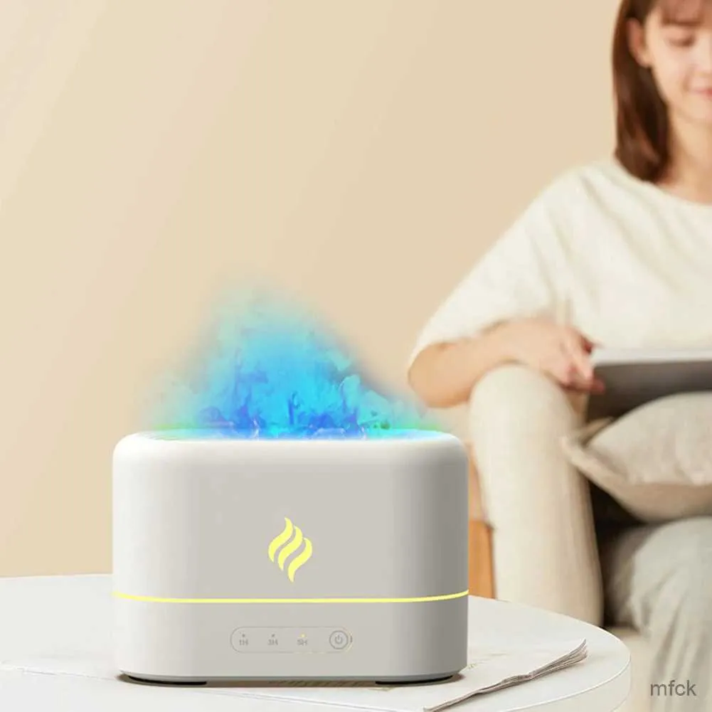 Humidifiers Portable Air Humidifier Simulation Flame Essential Oil Diffusers Moisturize Skin Mini Humidifier Relieve Fatigue Supplies