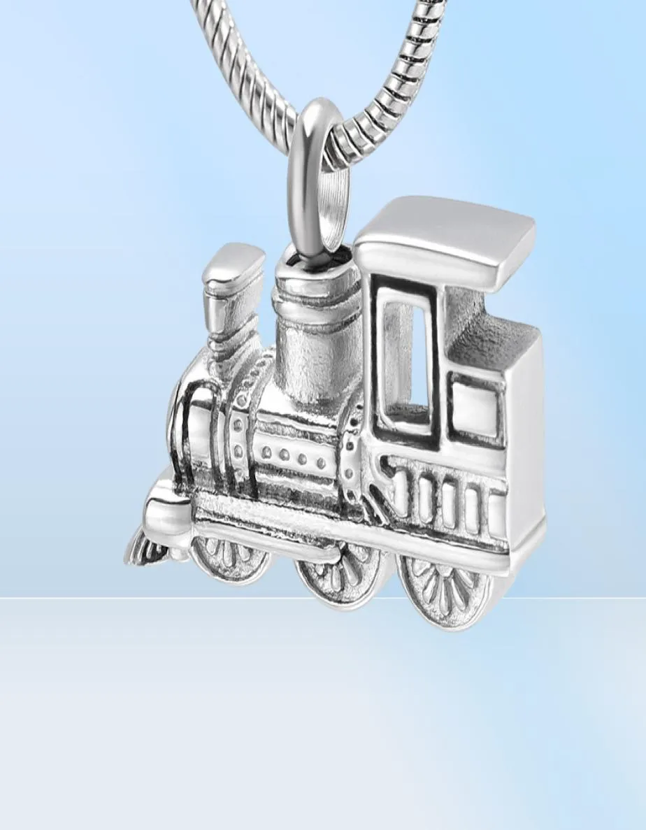 LkJ10001 New Arrival Personalized Mini Train for Human Ashes Keepsake Urn Necklace Stainless Steel Memorial Cremation Jewelry9965894