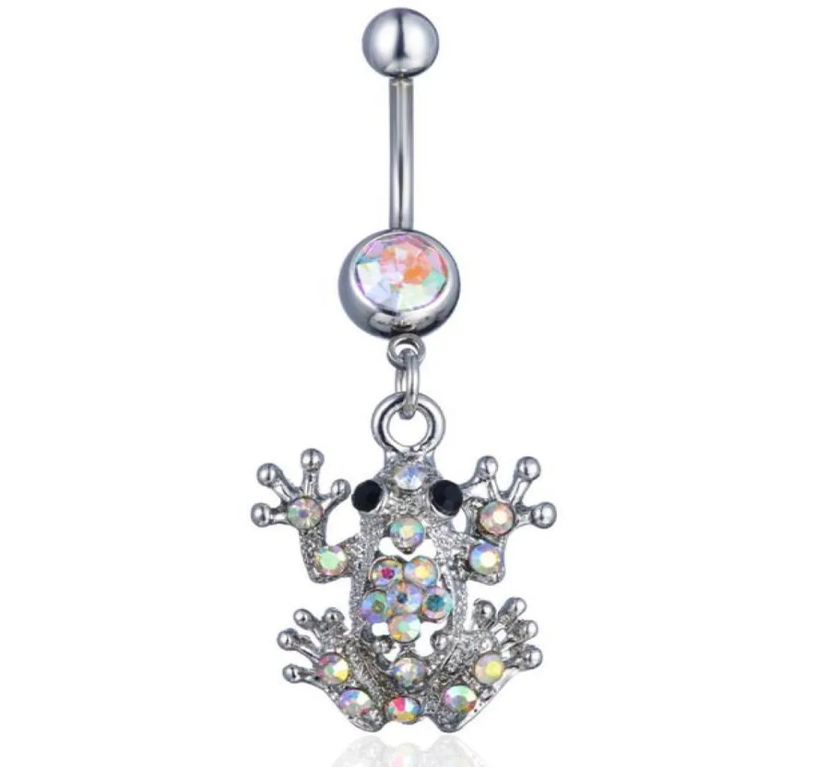 Nombril Bell Button Rings D0727 Frog Clear Ab Color Belly Ring Drop Delivery Bijoux Corps Dhgarden Dhjsf1552135