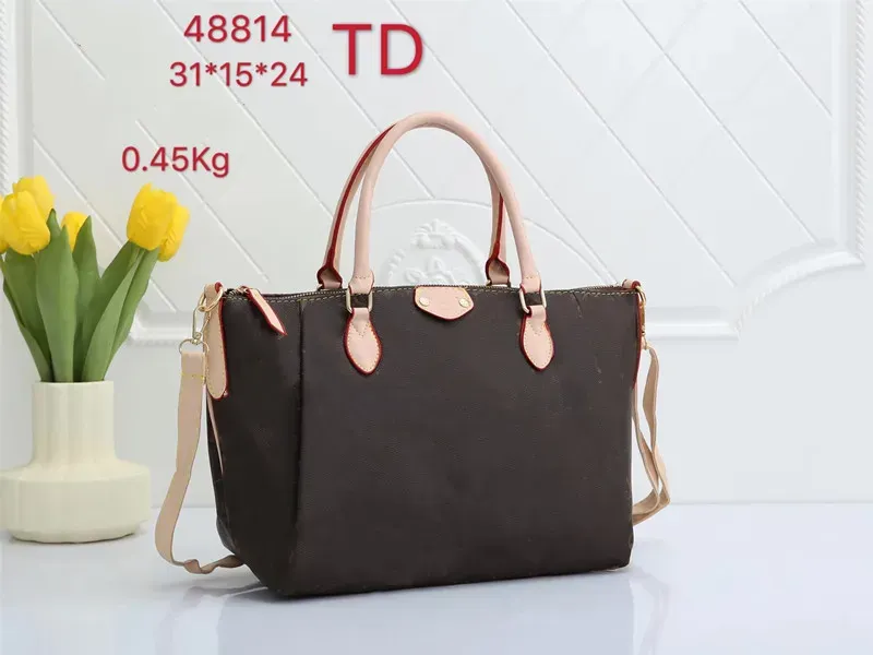 Bolso de hombro de diseñador Bolso de mano de lujo para mujer Bolsos cruzados de moda para mujer Bolsos de cuero genuino Totes de flores marrones clásicos Monedero cruzado para mujer