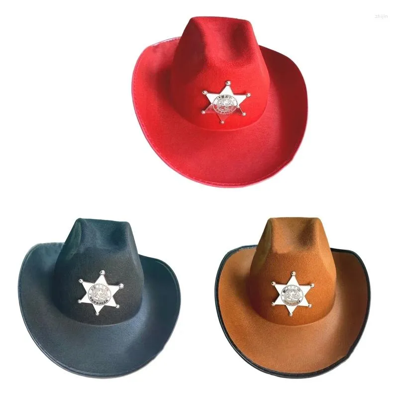 Berets Cowboy Hat Performance Шестиконечный костюм Star Cowgril для взрослых гексаграмма