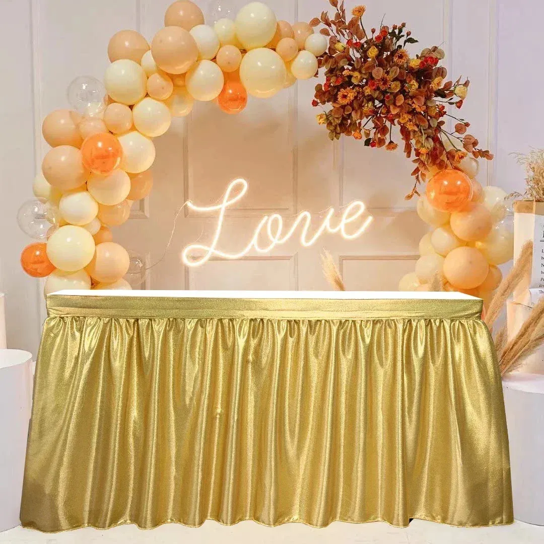 Gold sequin table skirt hotsell