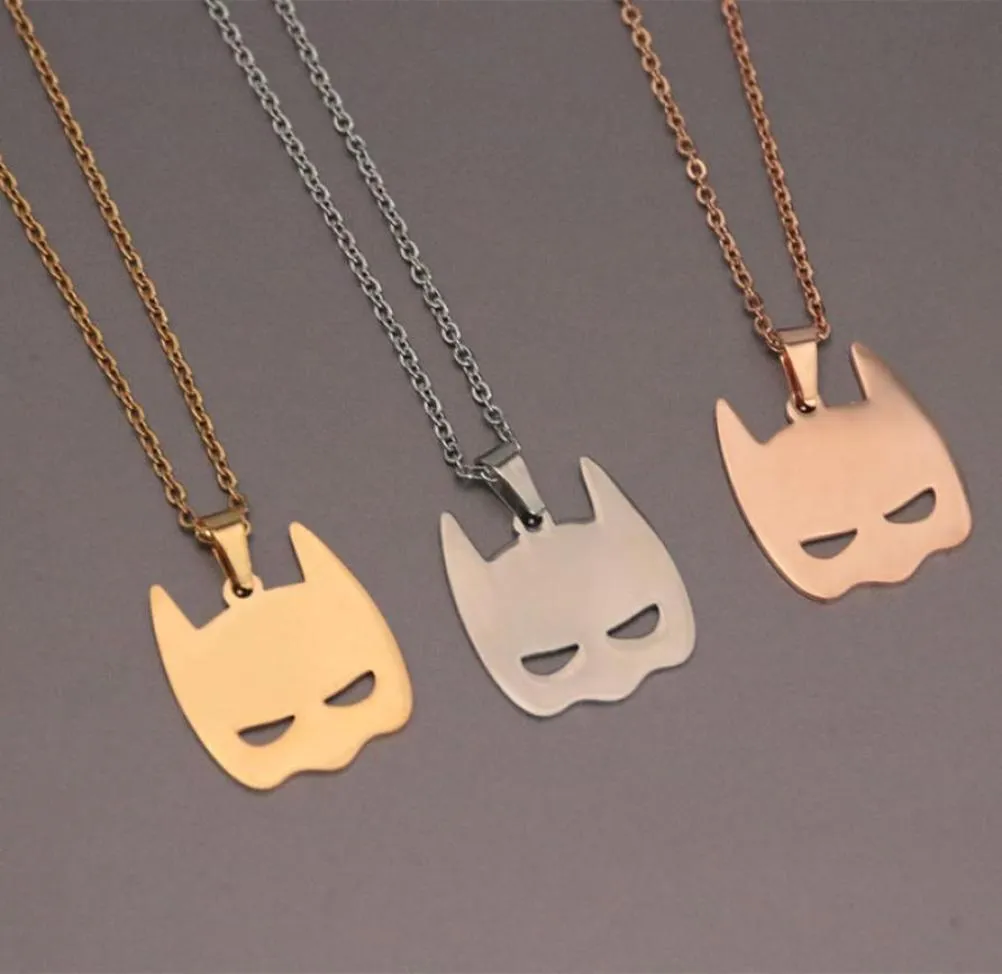 Everfast Batman pendentifs colliers en acier inoxydable mignon masque charmes collier ras du cou femmes filles docteur cadeau de noël bijoux 9483467