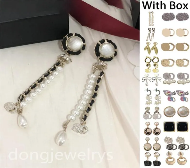 ステンレススチールスタッドイヤリングデザイナー女性用パールイヤリングクリスタルイヤリングシンプルファインジュエリーDongjewelrys2311356