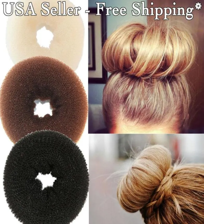 20 peças scrunchie para volume de cabelo estilo anel de rosquinha pão elástico meia poof bump it Snooki6949700