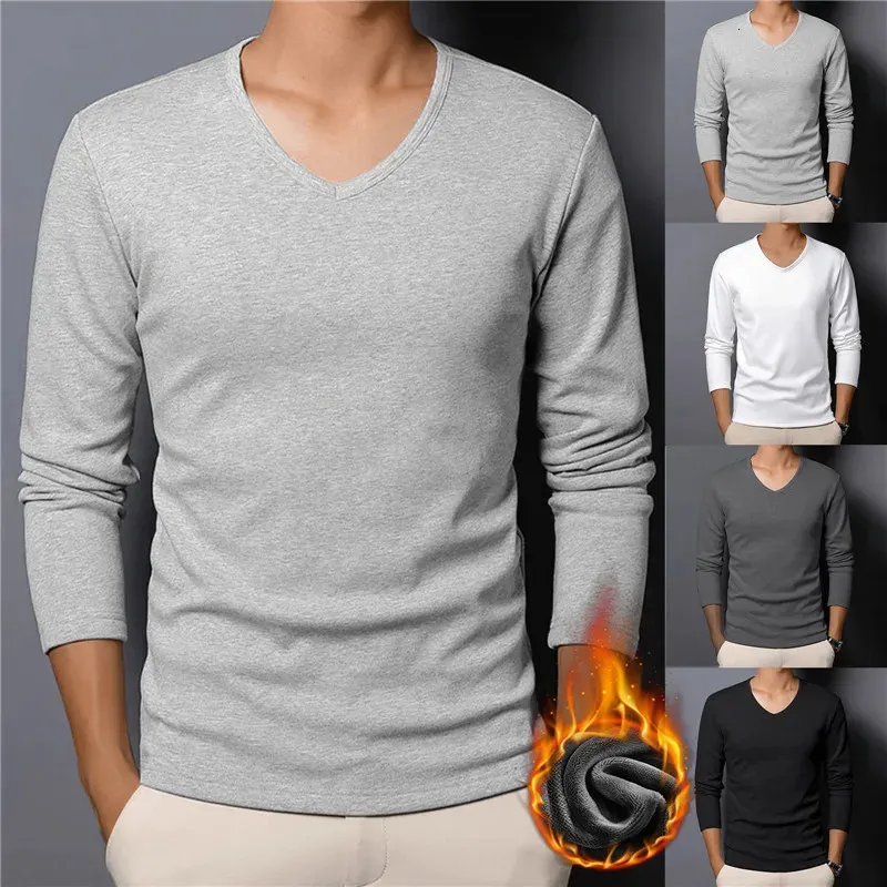 Innere Kleidung Unterwäsche Basic Slim Muscle UnderShirt Bluse T -Shirt Long Herren Ärmeln Wärme Aktivkleidung Tops Hals Verschleiß 231225