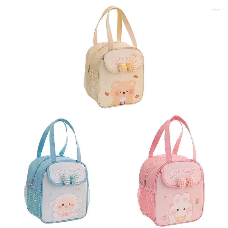 Dinnerware Kawaii Lunch Bag For Girls Cute Box Insulated Reusable Tote Or Cold Work Durable Easy To Use